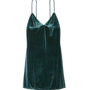 NWOT Victoria's Secret Green Velvet Slip
